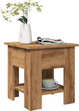 vidaXL - Salontafel - 40x40x42 - cm - bewerkt - hout - artisanaal - eikenkleur