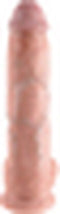 King Cock – 25.4 cm Dildo met Realistische Vormgeving Zuignap en Balzak voor Optimaal Penetratie - beigeig