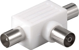 Goobay CA 1007 P - Coaxkabel - 2x Coax - Wit