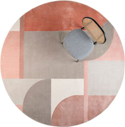 Zuiver Hilton Rond Vloerkleed '240 Grijs/Roze