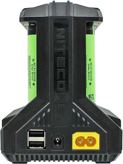 8x Panasonic 18650 Li-ionbatterij en 8-weg snellader inclusief AccuCell AccuSafe