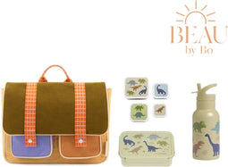 Sticky lemon boekentas + A little lovely company back to school set Dinosaurus