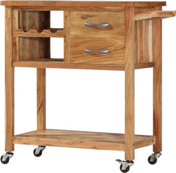 vidaXL - Keukentrolley - 80x45x91 - cm - massief - acaciahout