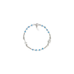 Amen Dames Armband 925 sterling zilveren glassteen One Size Zilver / Lichtblauw 32019431