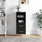 vidaXL - Dressoir - 34,5x34x90 - cm - bewerkt - hout - zwart