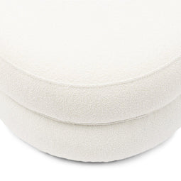 Riviera Maison San Remo Stool D70 Simply White - Polyester, Acryl, Rubberhout - Gewoon Wit - 72.0x72.0x43.0 cm