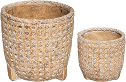 Atmosphera Cim bloempot set van 2 - Aardewerk - Cache pot - Nature