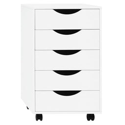 Woltu Kantoor Kast - Mobiele Opbergkast met 5 Lades - Wit - 40 x 40 x 66,5 cm