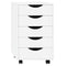 Woltu Kantoor Kast - Mobiele Opbergkast met 5 Lades - Wit - 40 x 40 x 66,5 cm