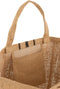 J-Line strandtas Streep - jute - zwart