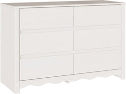 vidaXL - Ladekast - 'DRAMMEN'Wit - 111x43x73,5 - cm - Massief - Denhout