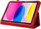 Lunso - Geschikt voor iPad 10 (2022) - Stand flip Bookcase hoes - Rood