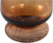 PTMD Jessey Brown Glass Vase On Wooden Foot L