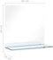 vidaXL - Wandspiegel - met - schap - 60x60 - cm - gehard - glas