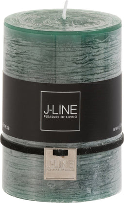 J-Line cilinderkaars - donkergroen - medium - 39U - 6 stuks