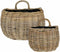 Mica Decorations Mand Marcia - 37x30x25 cm - Rotan - Grijs - Set van 2