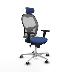 Piqueras y Crespo 2D086G2 - Bureaustoel - Verstelbare hoofdsteun - Marineblauw