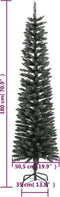 vidaXL - Kunstkerstboom - met - standaard - smal - 180 - cm - PVC - groen