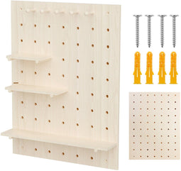 Maclean MC-131 - Hout wandpaneel organizer - 60x80 cm max. 20 kg - lichte houtkleur