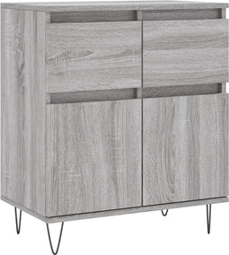vidaXL - Dressoir - 60x35x70 - cm - bewerkt - hout - grijs - sonoma - eikenkleurig