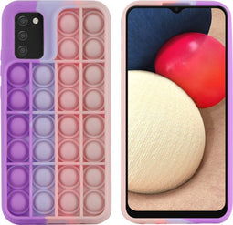 iMoshion Hoesje Geschikt voor Samsung Galaxy A02s Hoesje Siliconen - iMoshion Pop It Fidget Toy - Pop It hoesje - Multicolor