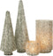 J-Line decoratie Kerstboom Glitter - glas - zilver - large