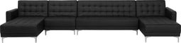 ABERDEEN - Bank U-vormig - Zwart - 6 persoons - Universeel - Kunstleer