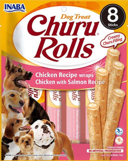 Inaba Churu Hondensnacks Rolls Chicken & Salmon Wraps 8 x 20 gr