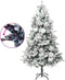vidaXL - Kerstboom - met - LED - en - dennenappels - en - sneeuw - 225 - cm - PVC - en - PE