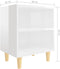 vidaXL - Nachtkastje - met - massief - houten - poten - 40x30x50 - cm - hoogglans - wit