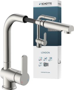 SCHÜTTE London - Keukenkraan - Uittrekbare uitloop 360° - RVS-look