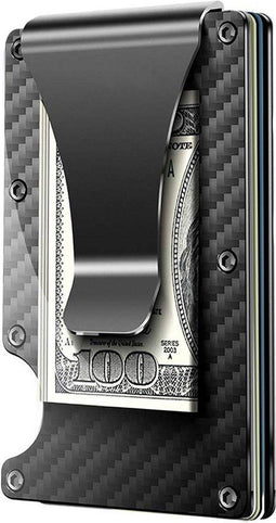 Northwall Pasjeshouder - Carbon Creditcardhouder met Geldclip - Money clip - RFID Anti-Skim - Max. 12 pasjes