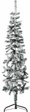 vidaXL - Kunstkerstboom - half - met - sneeuw - smal - 120 - cm