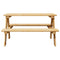 Kindertafel met banken 90x79,5x50 cm massief hout