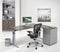 Hoogte verstelbare t-poot wingbureau work breed 160cm diep 120cm bladkleur speciale kleur framekleur antraciet (ral 7016) wingzijde rechts