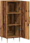 vidaXL - Dressoir - 34,5x34x90 - cm - bewerkt - hout - oud - houtkleurig