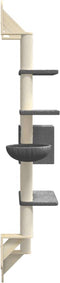 vidaXL - Kattenmeubel - wandgemonteerd - met - krabpaal - 180 - cm - donkergrijs