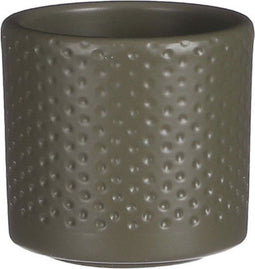 Mica decorations - Era pot rond groen relief h7xd7cm
