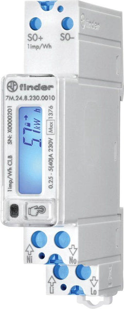 Finder 7M.24.8.230.0010 Bidirectionele kWH-meter (DIN-rail) Digitaal 40 A Conform MID: Ja 1 stuk(s)