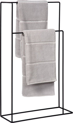 Atmooz - Handdoekenrek Tulia - Badkamer - Staand - Design - Zwart - Hoogte 75cm en 90cm - Metaal
