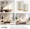 tectake® Set van 2 Hockers Orchidee - Gestoffeerd - Opbergruimte - Bouclé - Beige (2 stuks)