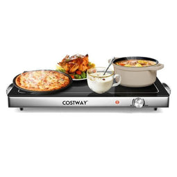 Coast Elektrische Warmhoudplaat - 300 W - 50 tot 120 °C - 56 x 36 cm - Zilver/ Zwart