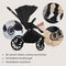 Lionelo Mika Plus - Kinderwagen 3in1 - XXL SET - incl. i-Size autostoel - All-terrain wielen - tot 22kg - Zwart
