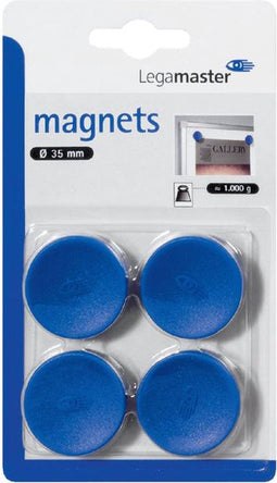 Legamaster - Magneet 35mm 1000gr blauw 4 stuks
