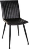 PTMD Gregor Eetkamerstoelen - 48x48x88 cm - Leer - Zwart - Set van 2