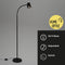 Briloner Skriva - Vloerlamp - Beweegbare lampkop - Zwart - 127.5cm