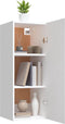 vidaXL - Wandkast - 34,5x34x90 - cm - bewerkt - hout - wit