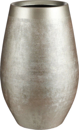 Mica Decorations Vaas/hoge bloempot - mat champagne - keramiek - H40 x D26 cm - voor takken/bloemen
