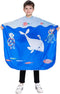 Kapperscape voor kinderen met blauw oceaanpatroon, groot 51 x 35 / 130 x 90 cm kinderstylingschort, kapsalonkap voor kinderen Schattige kinderhaardoek, make-upkamkaap voor volwassenen