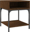 vidaXL - Nachtkastje - 40x41x50 - cm - bewerkt - hout - bruin - eikenkleurig
